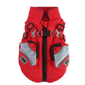 Pet winter cotton dog coat with zipper jacket in black, suitable for small to extra-large dogs