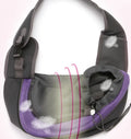 PE foam padded pet backpack carrier in blue colour showing S and L size options for small cats and dogs