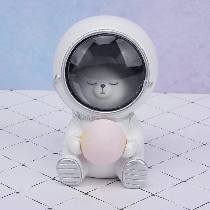 Animal-themed atmospheric night light with LED illumination and resin construction