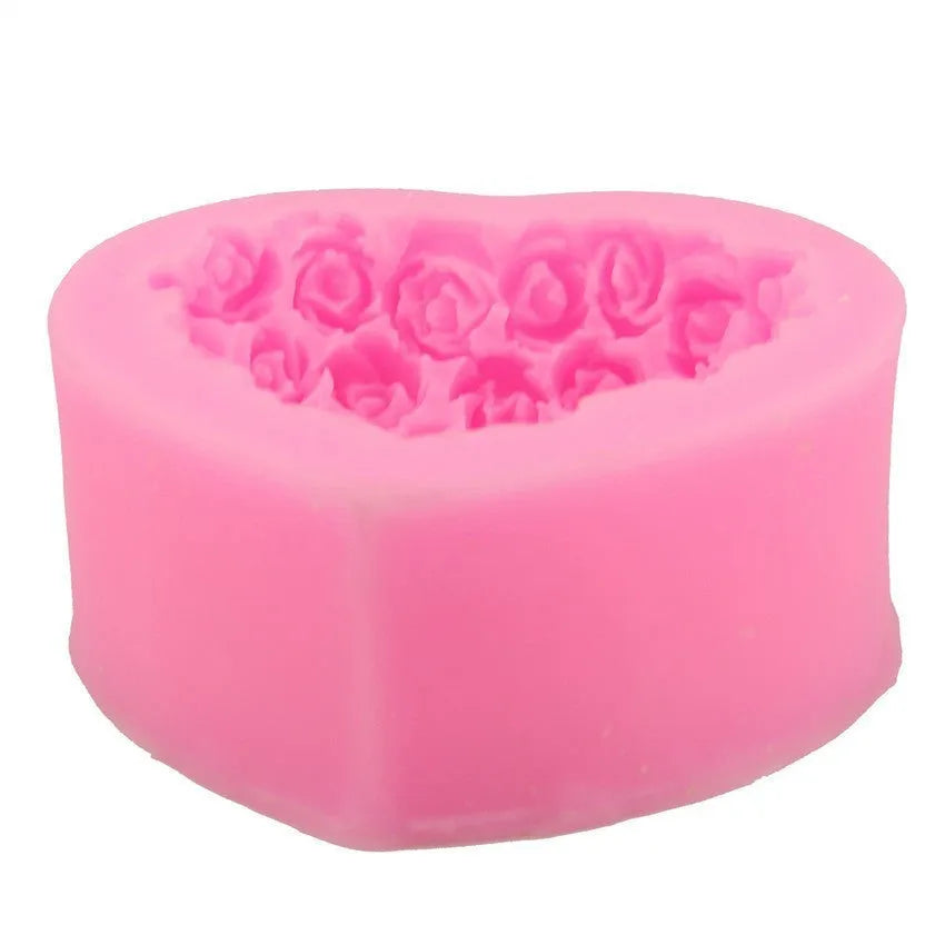 Pink rose silicone mould for Valentine's Day chocolate, fondant and cake decoration, single mould