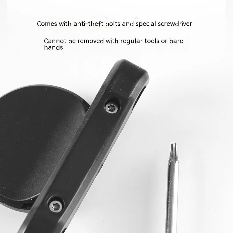 Black ABS plastic bicycle GPS tracker mounting bracket with anti-theft bolts for seat bow installation