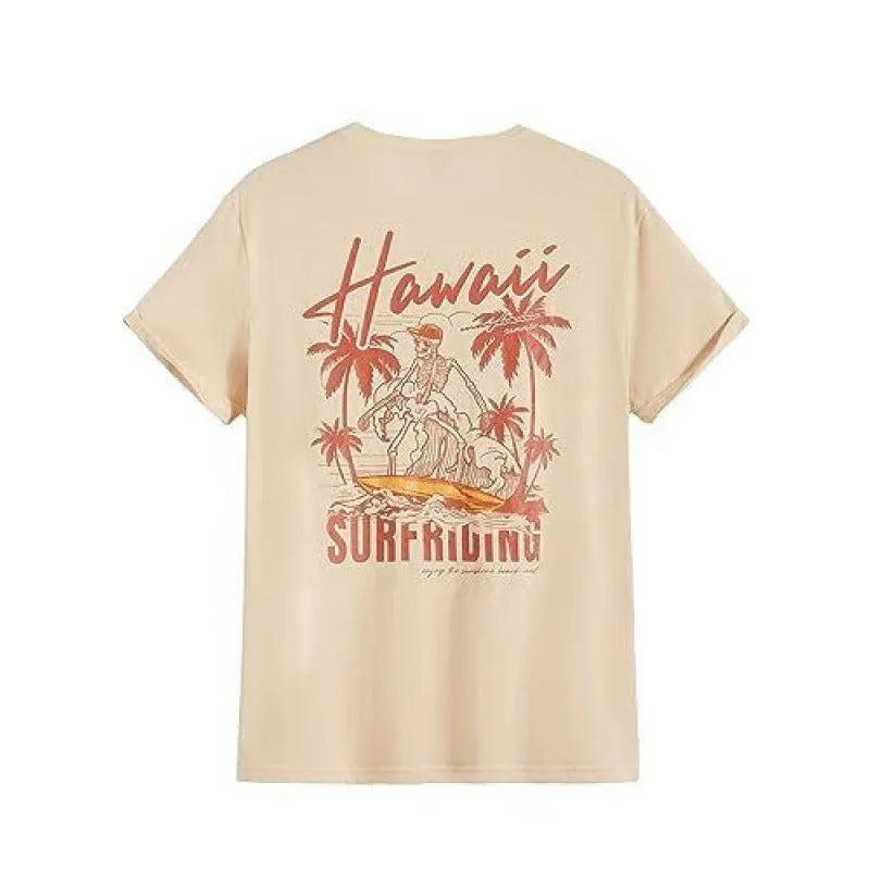 Men's short-sleeved street sports T-shirt with digital printed pattern on flat mop cloth fabric