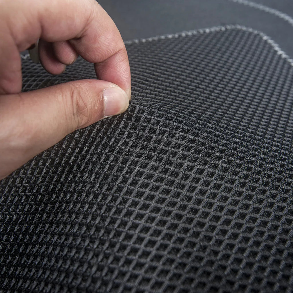 Waterproof car seat cushion in black, grey, or red with non-slip lining, universal fit for cars, trucks, and off-road vehicles.