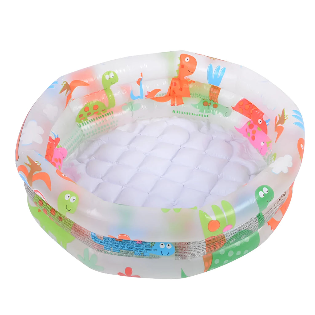 INTEX dinosaur and volcano baby pool, 61x22cm round inflatable with soft floor, holding water