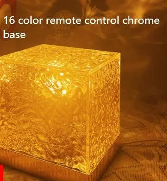 LED water ripple projection crystal table lamp with USB cable and remote control