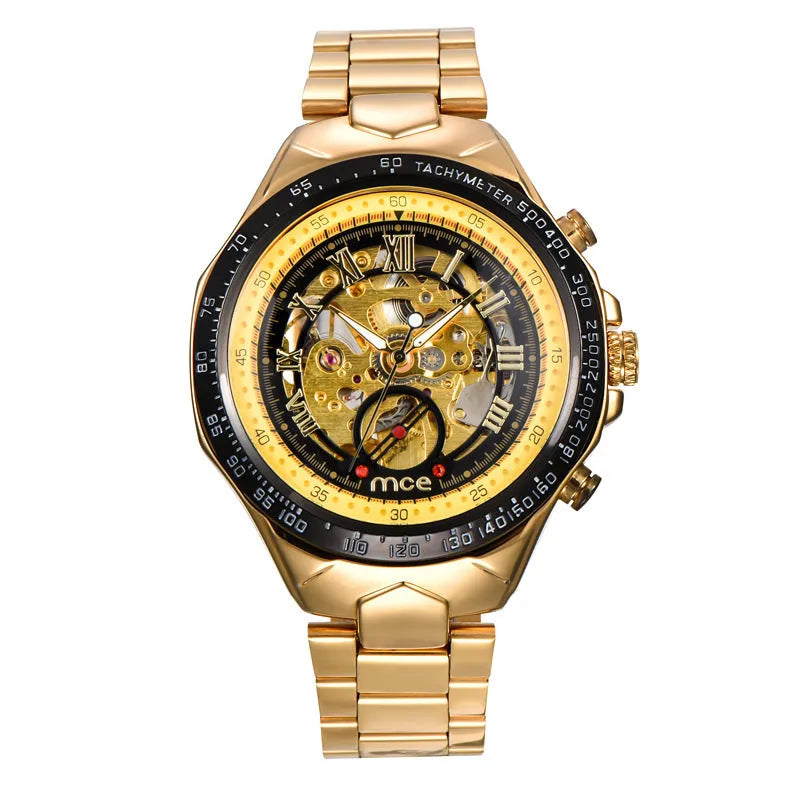 MCE men's mechanical watch with explosion-proof casing in multiple colour options for professional use.