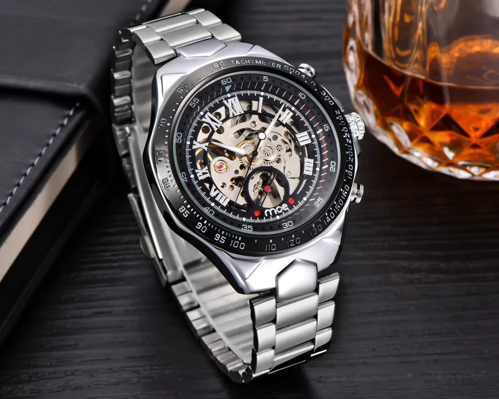 MCE men's mechanical watch with explosion-proof casing in multiple colour options for professional use.