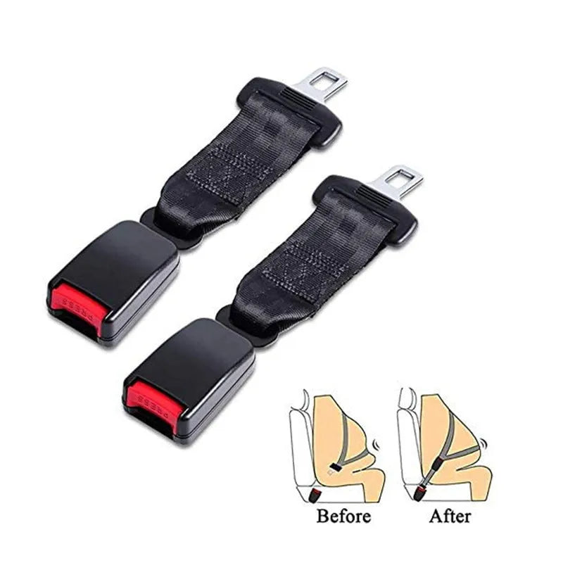 Black 36cm car seat belt extender for pregnant women and children fitting 21mm seat belt inserts