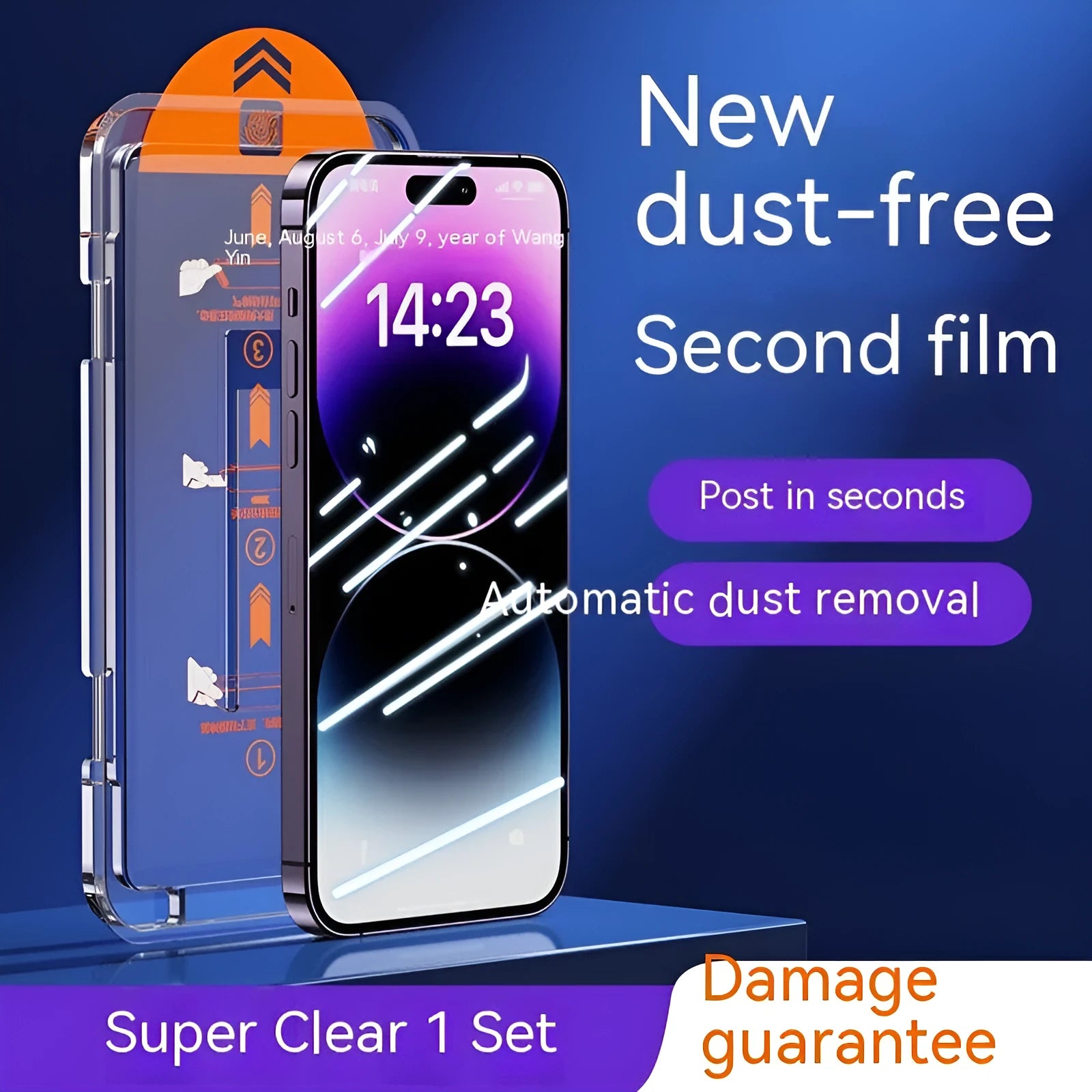 Two-pack of tempered glass iPhone screen protectors in HD clear and privacy peep-proof options.
