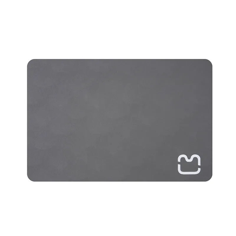 Water-absorbent non-slip pet feeding mat in cat head dark gray pattern 35x50cm