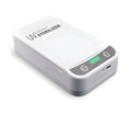 UV disinfection box open, showing internal chamber sized for a mobile phone.