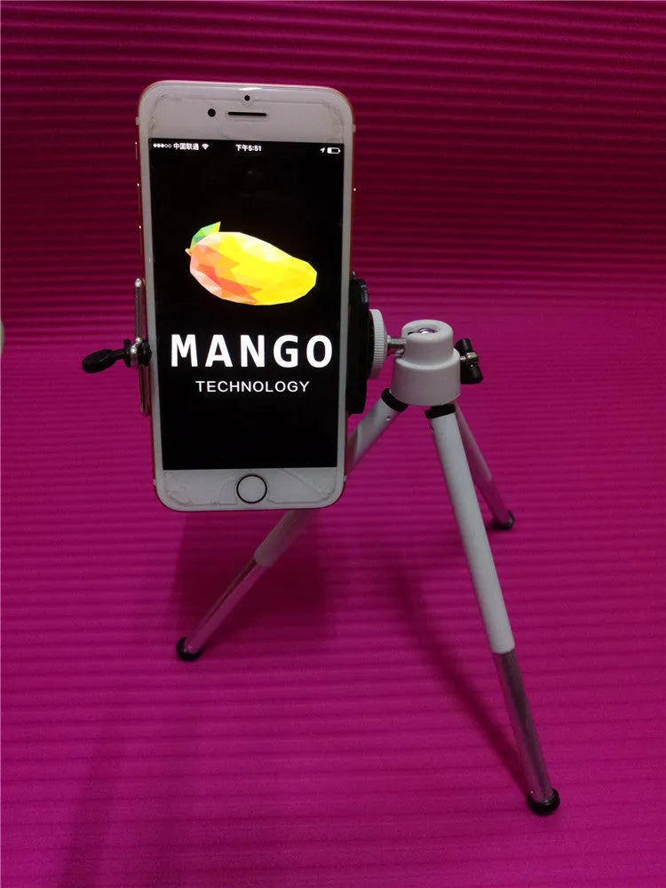 Black desktop phone holder with adjustable two-section metal bracket