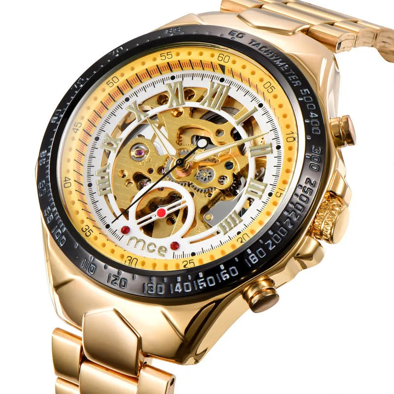 MCE men's mechanical watch with explosion-proof casing in multiple colour options for professional use.