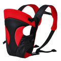 Multifunctional baby carrier in claret colour with shoulder strap and horizontal hug carry position