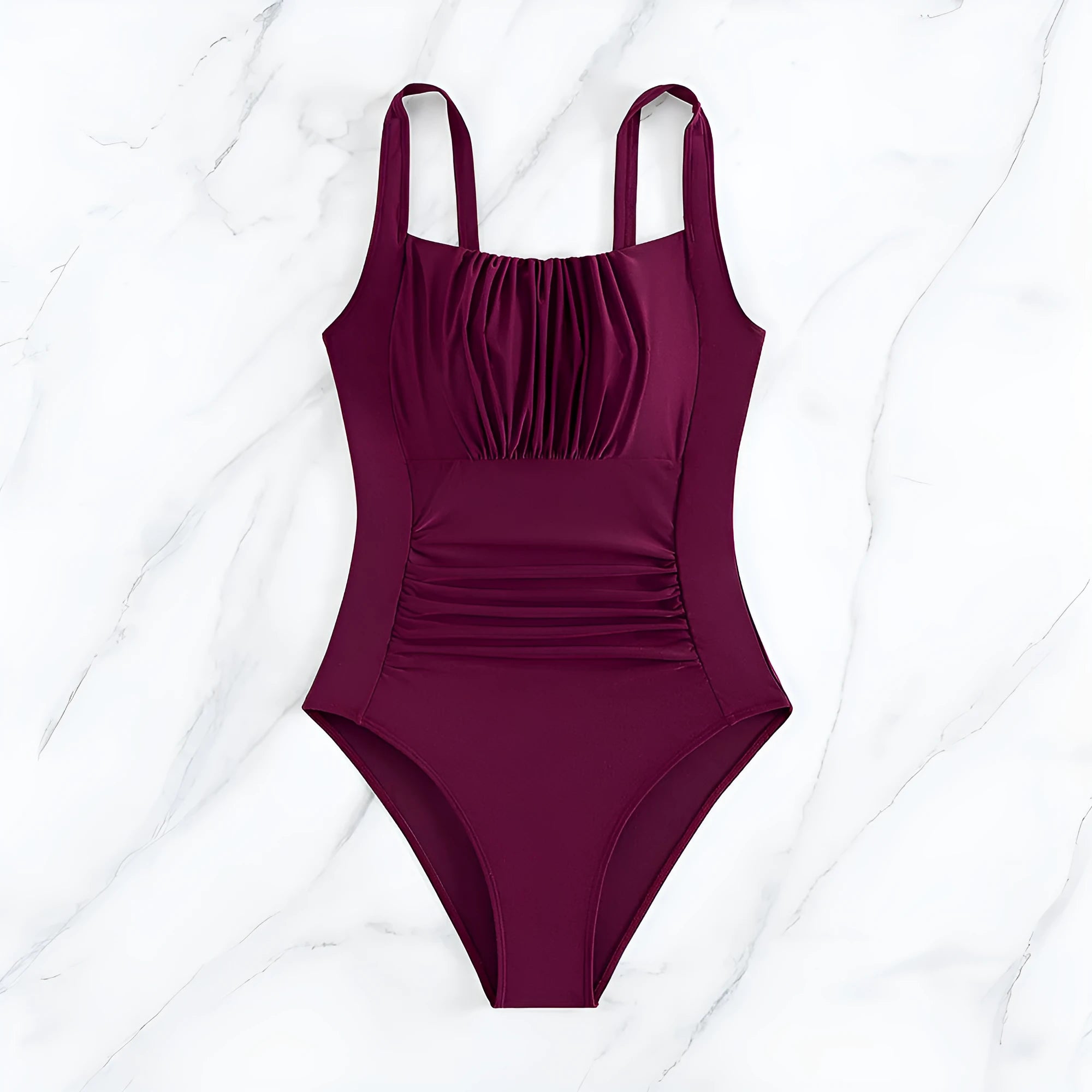 Women's multicolour printed one-piece swimsuit in polyester fibre, available in various colours
