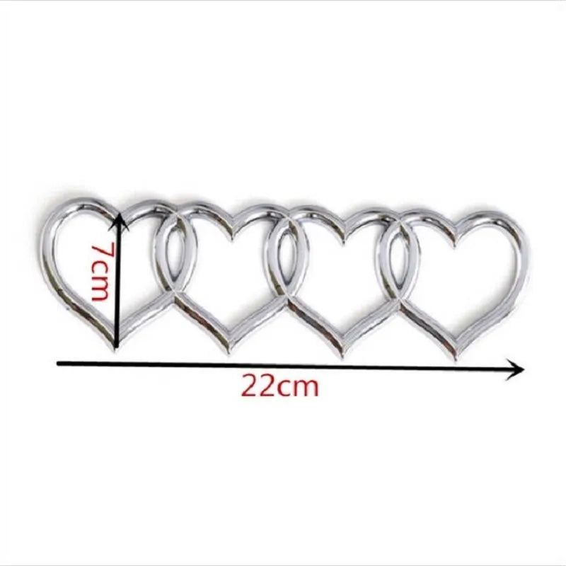 Love heart body sticker with four-ring tail design 22 cm length