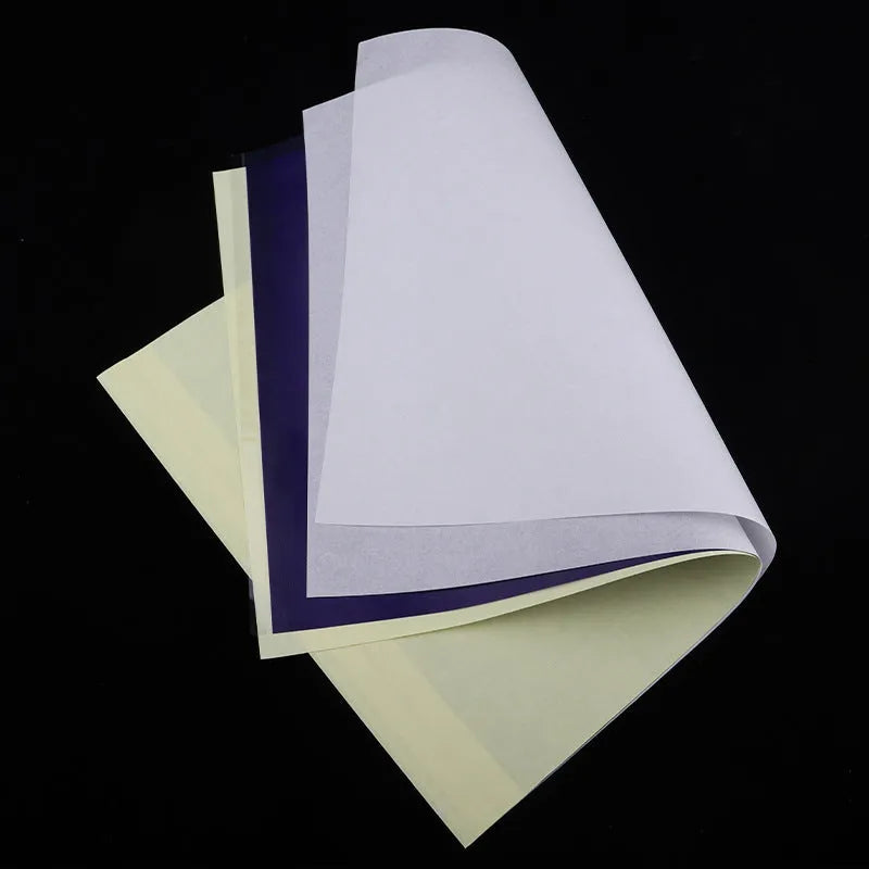 A4 tattoo transfer paper sheets for hand drawing and machine conversion with transfer paste gel