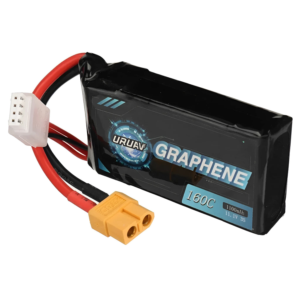 7.4V 1200mAh lithium battery for RC cars and boats measuring 15x36x70mm