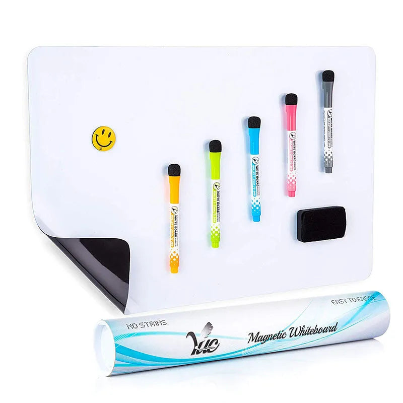 A3 sized soft magnetic whiteboard with rounded corners for sticking to refrigerator doors