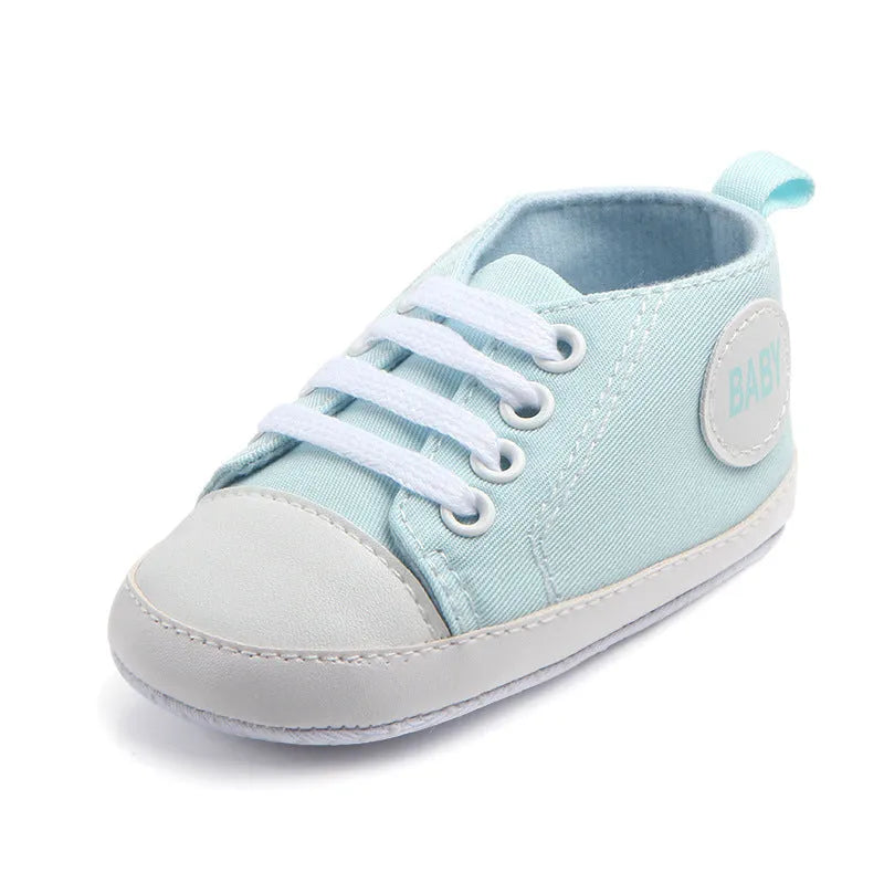Canvas classic sports sneakers for baby boys girls first walkers soft sole anti-slip shoes in multiple colours sizes 11-13cm