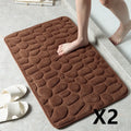 Pebble stone bathroom carpet with memory foam and anti-slip PVC backing in rectangular shape