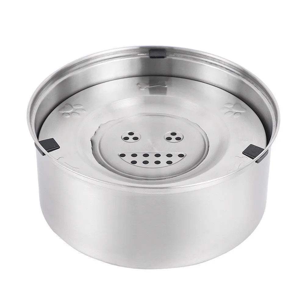 Silver stainless steel large capacity pet water bowl for dogs and cats with 304 material construction