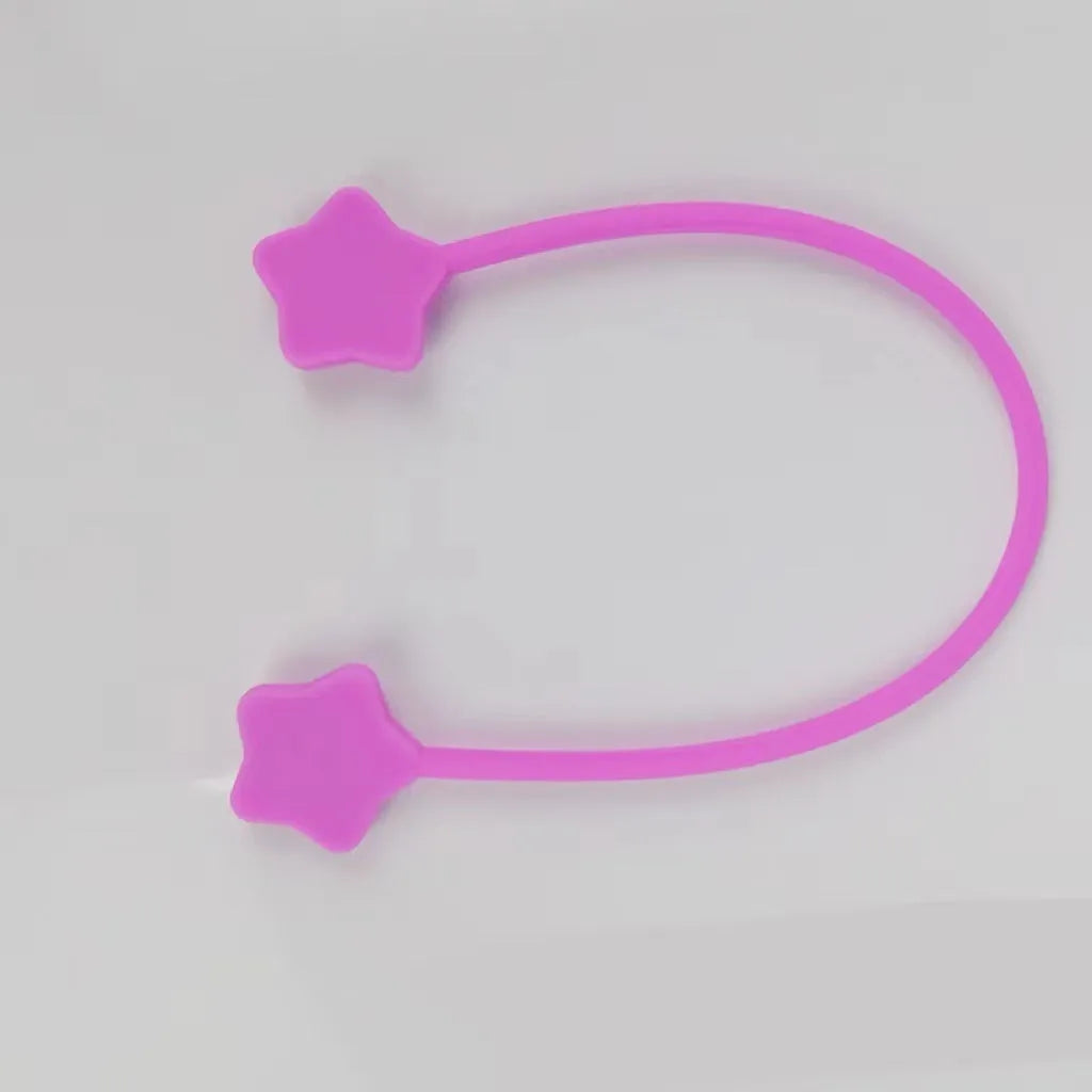 Silicone and magnet wire winder clip for headphone and computer cables in assorted colours