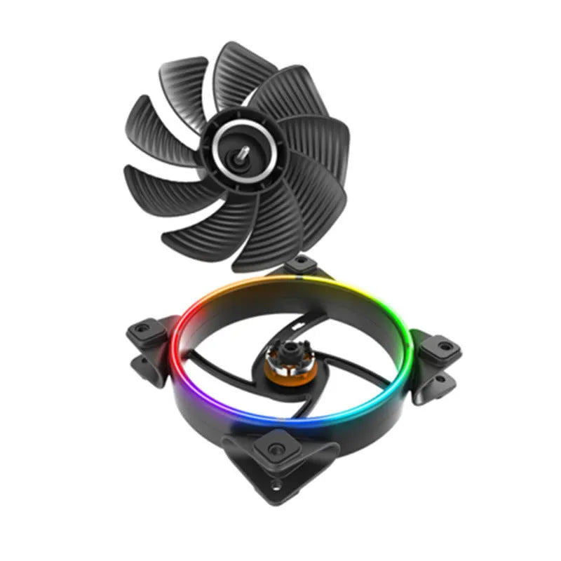 Three black 120mm ARGB PC cooling fans with plastic blades and frames