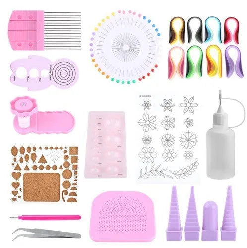 Paper quilling kit with 8 packs of 39cm gradient strips, quilling tools and 30 x 20 x 6cm storage box