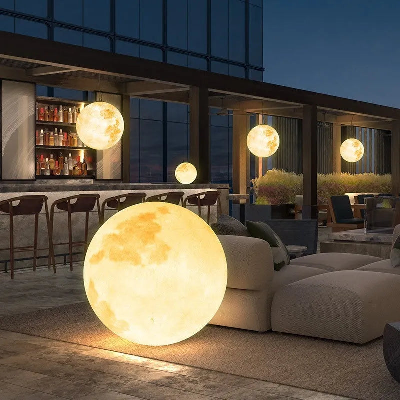 Moon chandelier planet art acrylic indoor ceiling light with warm light, 20cm to 150cm, 220V