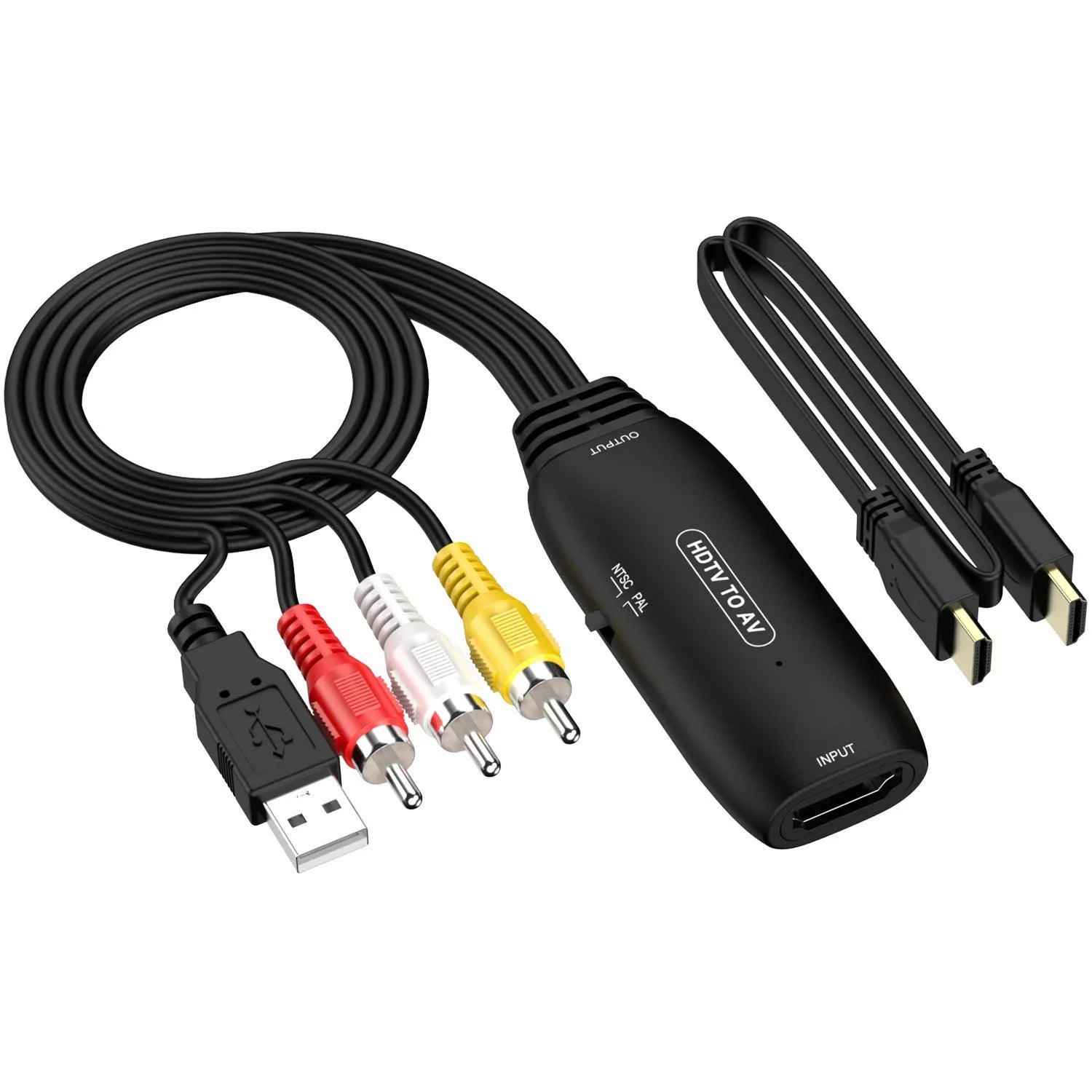 HDMI to AV converter adapter with 110cm cable for video signal conversion