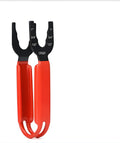 Orange steel adjustable pipe wrench with a forged head and ribbed handle