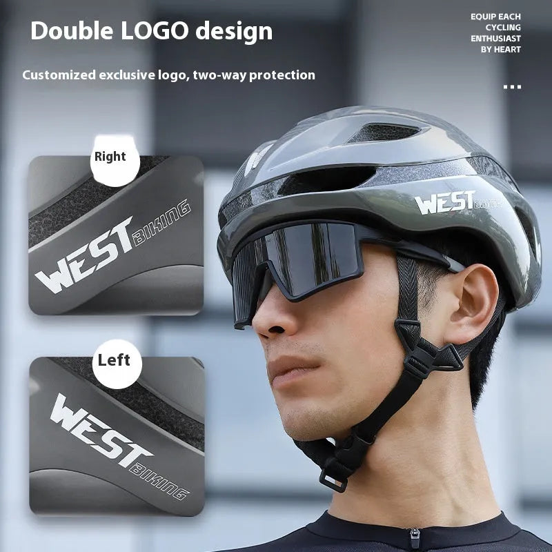 Road bike safety helmet with PC/EPS construction in six colour options showing 58-61cm sizing