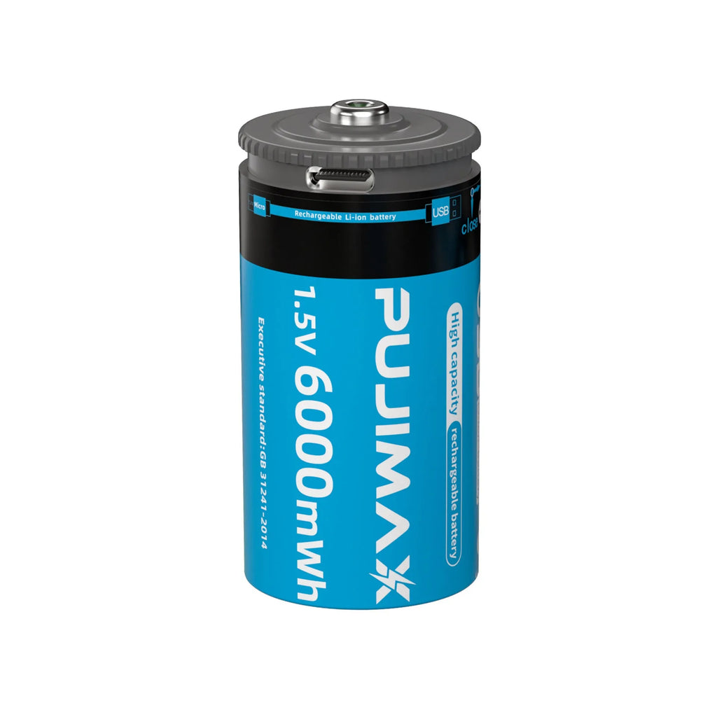 Rechargeable C type battery 6000mWh with USB charging port, 32mm x 61mm