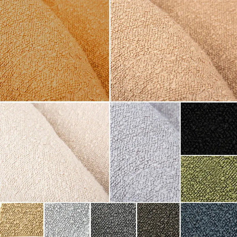 Beige rectangular cloth dog bed shown in medium size on a floor.