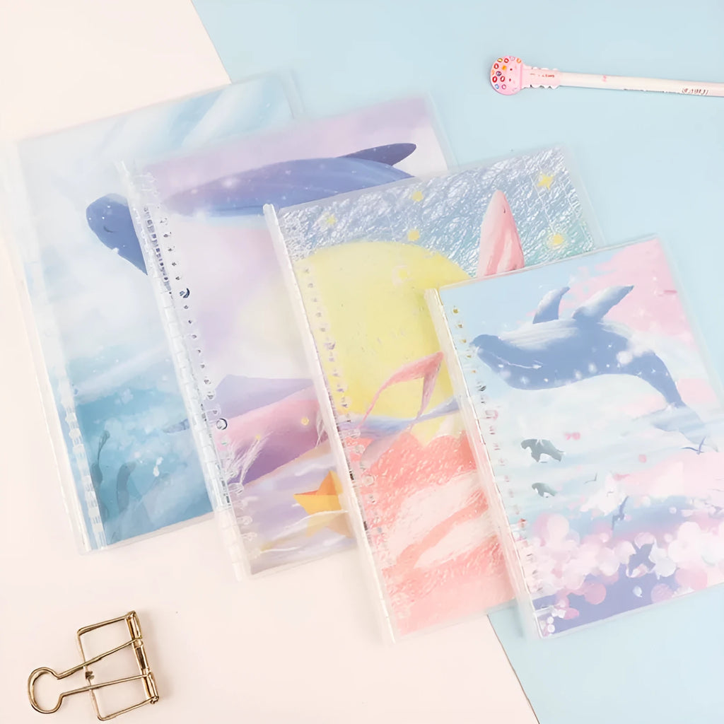 Hardcover loose leaf notebook with animal paint designs in A5 and B5 sizes