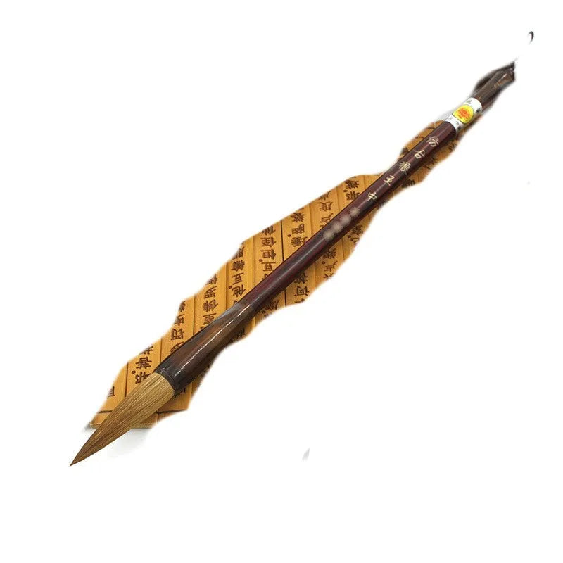 Traditional Chinese calligraphy brush set with wolf hair bristles in large, medium, and small sizes for Longfeng painting