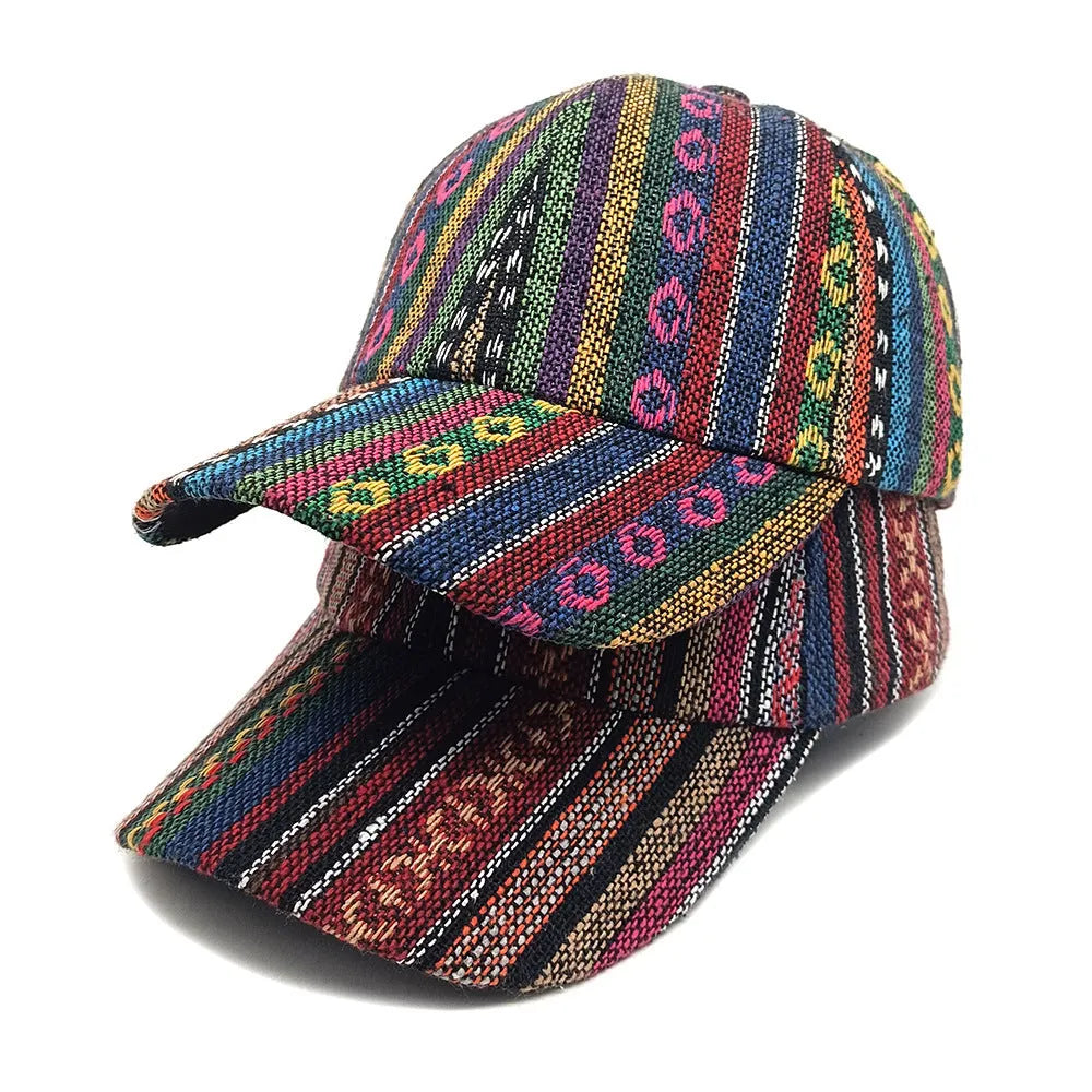 Women's bohemian style baseball cap in dome crown design, medium size for 56-58cm head