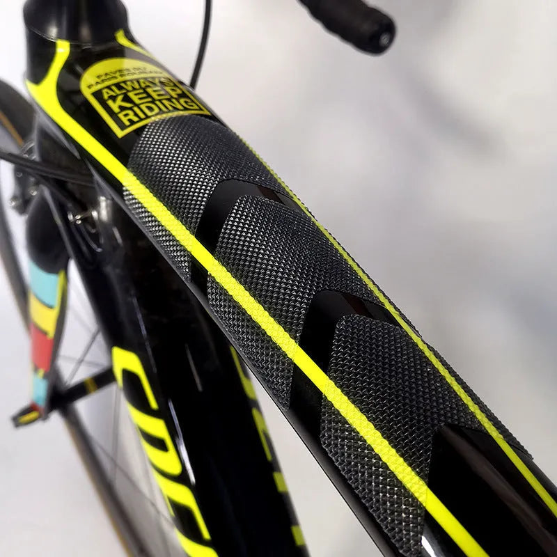 Mountain bike frame protective film in seven colour options including transparent textures and solid designs