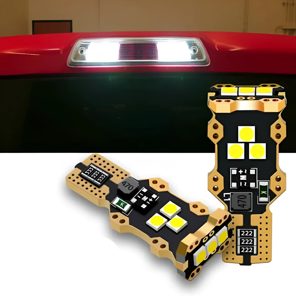 T15 automotive reverse light bulb with white 6000K colour temperature