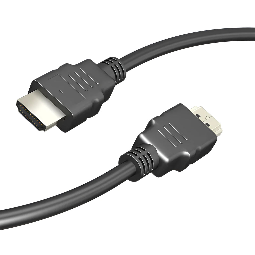 Black HDMI cable with nickel-plated connectors for set-top box connections in multiple lengths