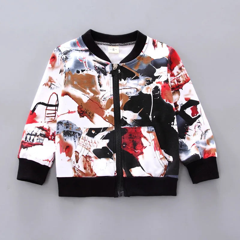 Black Korean-style boys three-piece suit with long sleeves, suitable for height 80-120cm, on child model