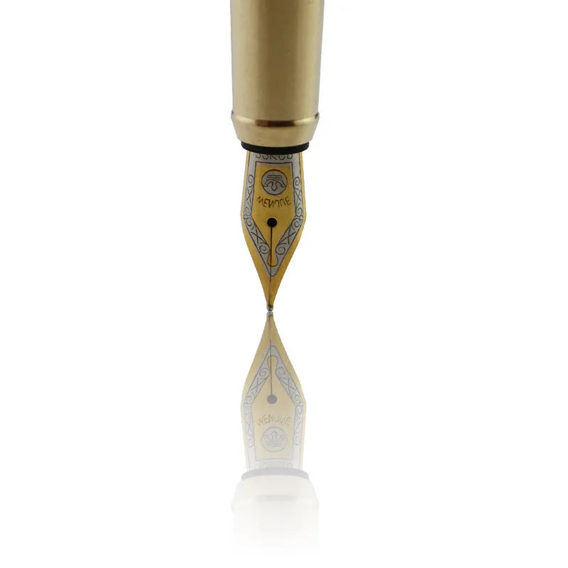 African rosewood fountain pen with brass accents and stainless steel nib, 152mm length, wooden barrel