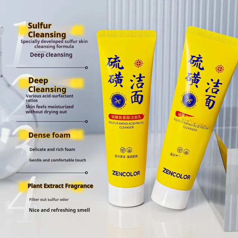 Sulfur Facial Cleanser 30g deep cleansing moisturising mild non-irritating in plastic pack