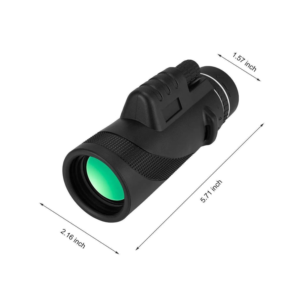 Black HD 40x60 smartphone telescope monocular with tripod adapter for outdoor observation