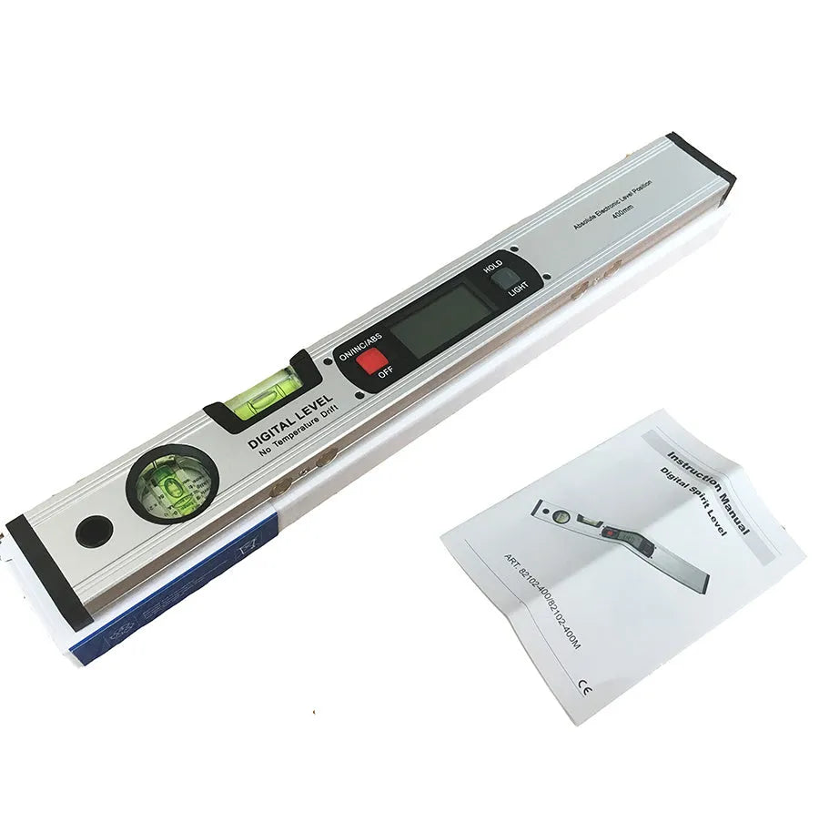 Digital angle meter 400mm electronic level ruler with flip-up LCD display and four magnets on base plate