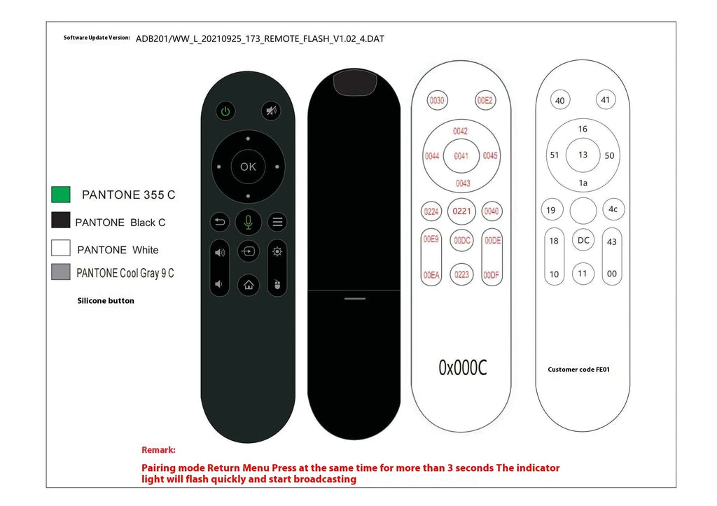 016 Bluetooth voice remote control in plastic, compact 145x35mm size