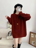 Mid-length acrylic pullover jumper in mink-like wool, loose fit, long sleeves, available in five colours.