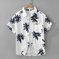 Japanese trendy loose short sleeve cardigan shirt in apricot colour on a hanger.