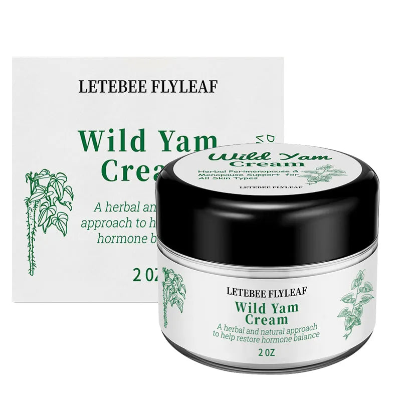 White tub of wild yam cream moisturising face cream 2 OZ with herbal extract label
